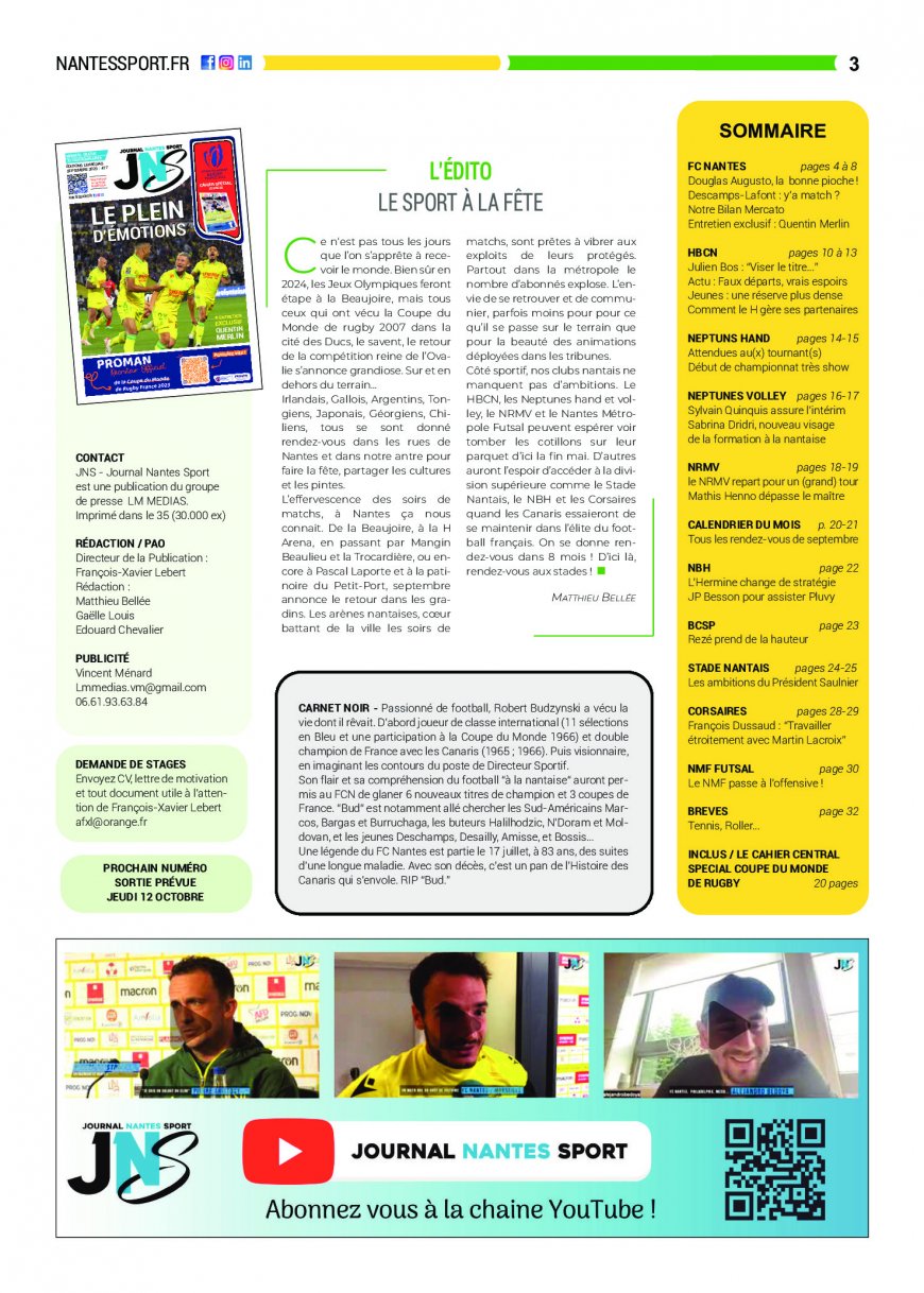 Journal Nantes Sport#77 Septembre 2023