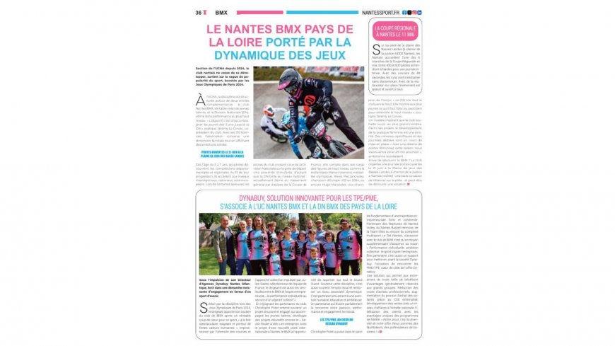 Dynabuy, solution innovante pour les TPE/PME s’associe à l’@UC Nantes BMX et la DN BMX des Pays de la Loire