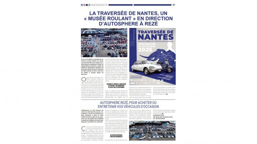 La traversée de Nantes, un "musée roulant" en direction d'Autosphere à Rezé