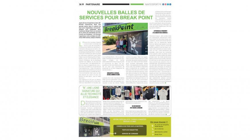 Nouvelles balles de services pour Break Point