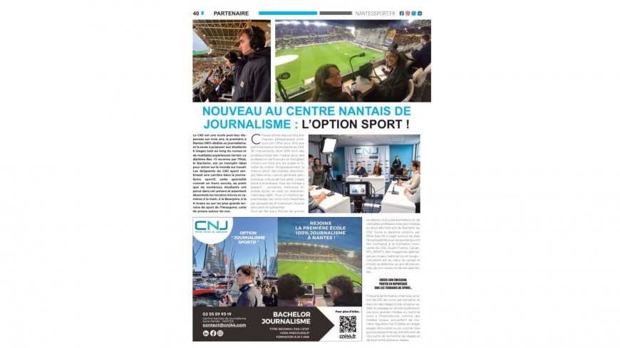 Nouveau au Centre Nantais de Journalisme : l'option Sport !
