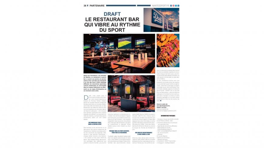 Le Draft, le restaurant-bar qui vibre au rythme du sport