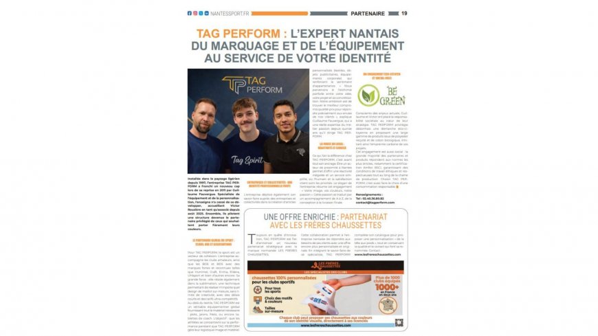 Tag Perform : l'expert nantais du marquage et de l'équipement au service de votre identité